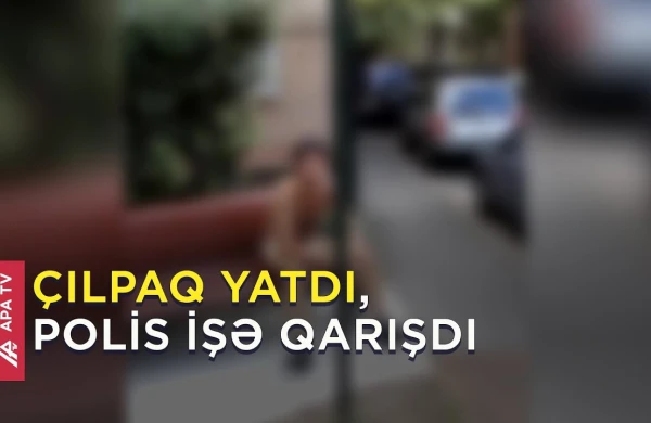 Bakıda şok anlar: Küçədə lüt yatan şəxs görün kim imiş (VİDEO)