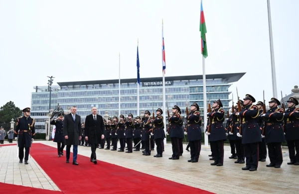 Bratislavada İlham Əliyevin rəsmi qarşılanma mərasimi olub&nbsp;