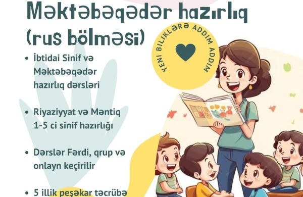 Rus dili üzrə məktəbəqədər hazırlığa gedənlərə&nbsp; ŞAD XƏBƏR!
