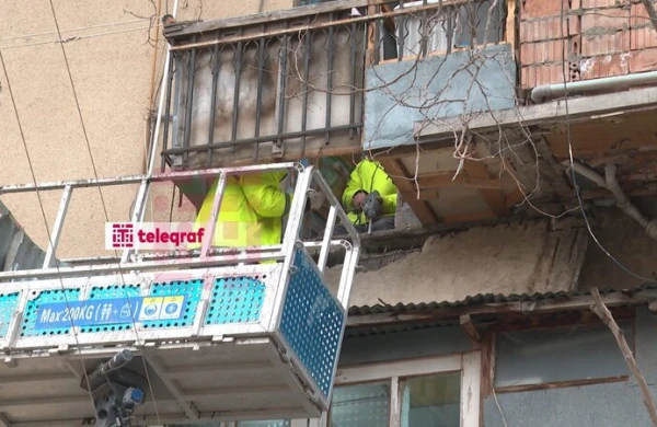 Bakıda binanın eyvanı UÇDU 