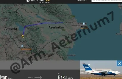 Azərbaycan təyyarələri Ermənistan üzərindən uçuşlara başlayıb