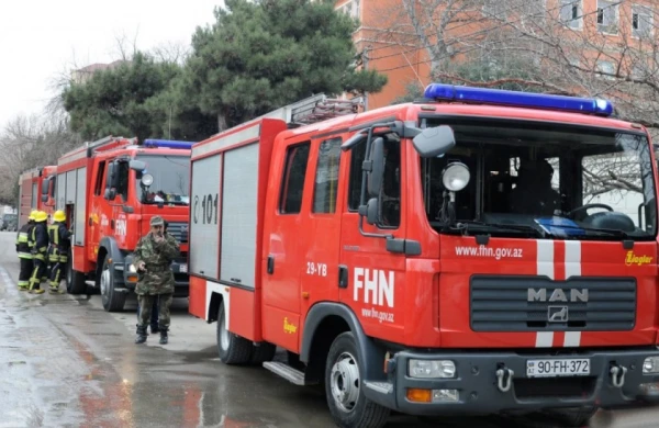 Azərbaycanda hərbi hissədə yanğın - FOTO 