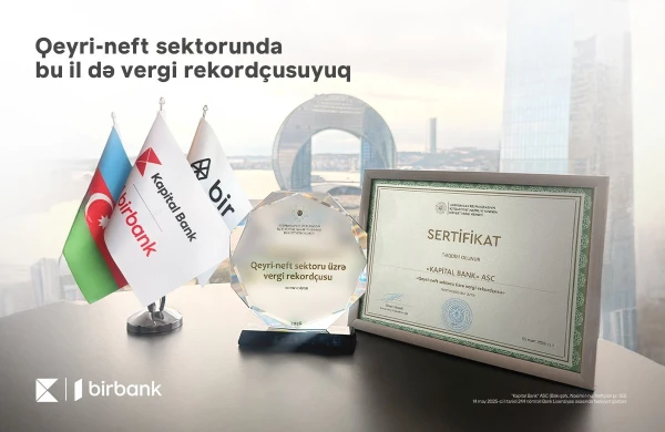 Kapital Bank qeyri-neft sektoru üzrə vergi rekordçusu ünvanını qoruyur&nbsp;