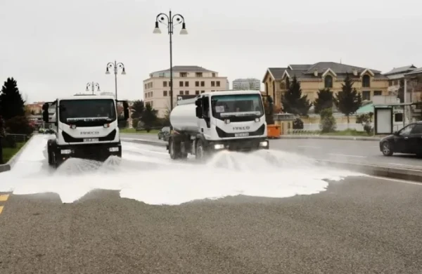 Yağışdan sonra Bakının küçələri yuyuldu - FOTOLAR&nbsp;