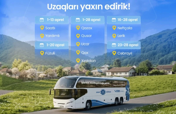 Bu rayonların sakinlərinin DİQQƏTİNƏ!&nbsp; Səyyar ASAN xidməti gəlir