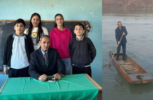 33 ildir dərsə qayıqla gedib-gəlir - VİDEO 