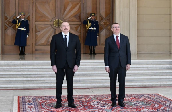 Latviya Prezidentinin rəsmi qarşılanma mərasimi olub - FOTO&nbsp;