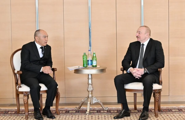 Prezident İlham Əliyev Türkmənistanın Arkadağ şəhərinin Tikinti üzrə Dövlət Komitəsinin sədrini qəbul edib&nbsp;