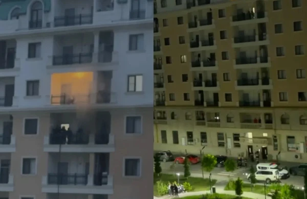 Çoxmərtəbəli yaşayış binasında yanğın