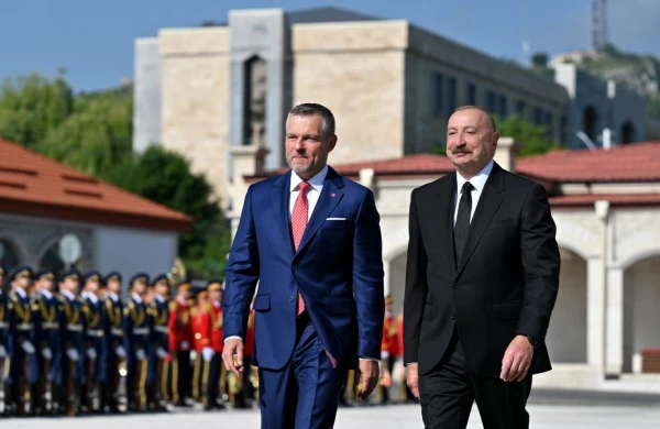 Slovakiya Prezidenti Peter Pelleqrininin Şuşada rəsmi qarşılanma mərasimi olub 
