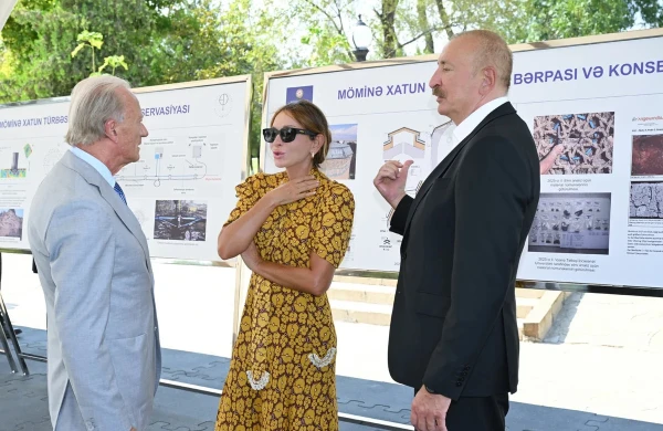 Prezident Naxçıvanda Möminə xatun türbəsində aparılan bərpa işləri ilə tanış olub&nbsp;