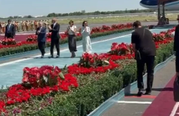Prezidentlə xanımını alqışlarla qarşıladılar - Video - Yenilənir 