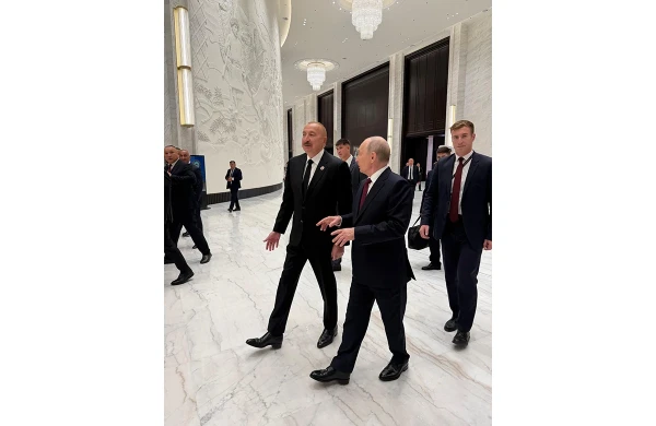 Prezident İlham Əliyevlə Vladimir Putin Bişkekdə ŞƏT sammiti çərçivəsində söhbət ediblər - FOTO 