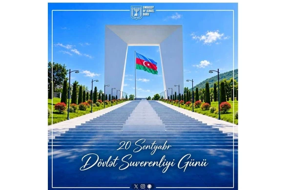 İsrail Səfirliyi Azərbaycanı Dövlət Suverenliyi Günü münasibətilə təbrik edib&nbsp;