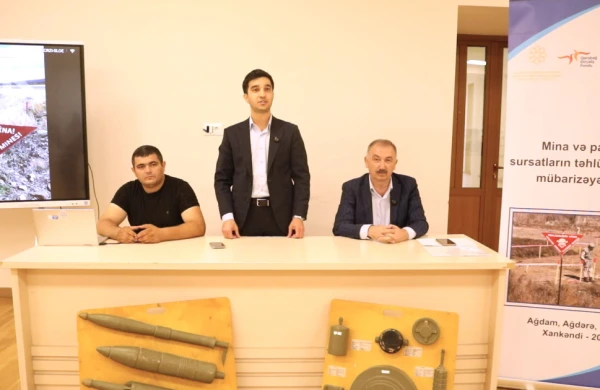 Xankəndidə mina təhlükəsinə dair yekun maarifləndirmə təlimləri keçirilib&nbsp;