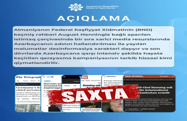 Media və Yayım Şurası: Almaniya kəşfiyyatının keçmiş rəhbəri ilə bağlı Azərbaycanın adının hallandırılması dezinformasiyadır 