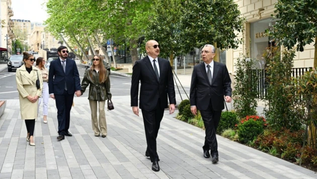 Prezident İlham Əliyev Bakının İslam Səfərli küçəsinin yenidənqurmadan sonra açılışında iştirak edib&nbsp;