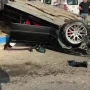 Sumqayıtda BMW üç avtomobilə çırpılaraq aşdı 