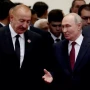 İlham Əliyev Türkmənistanda Putinlə ayaqüstü söhbət etdi - FOTO  
