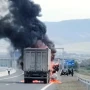 Qazaxda TIR yandı